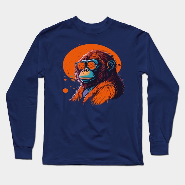 Orangutan Long Sleeve T-Shirt by DesignVerseAlchemy